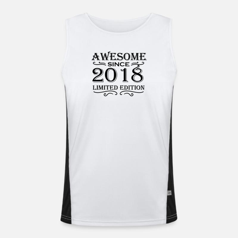 2018 - Men's Functional Contrast Tank Top  - white/black
