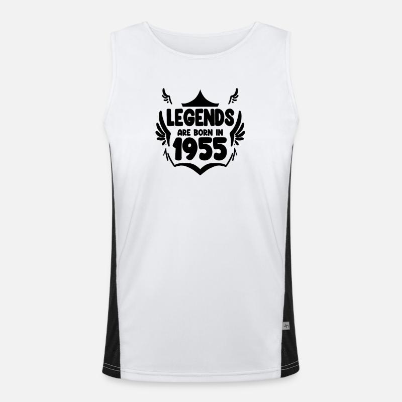 1955 - Born 1955 - Men's Functional Contrast Tank Top - white/black