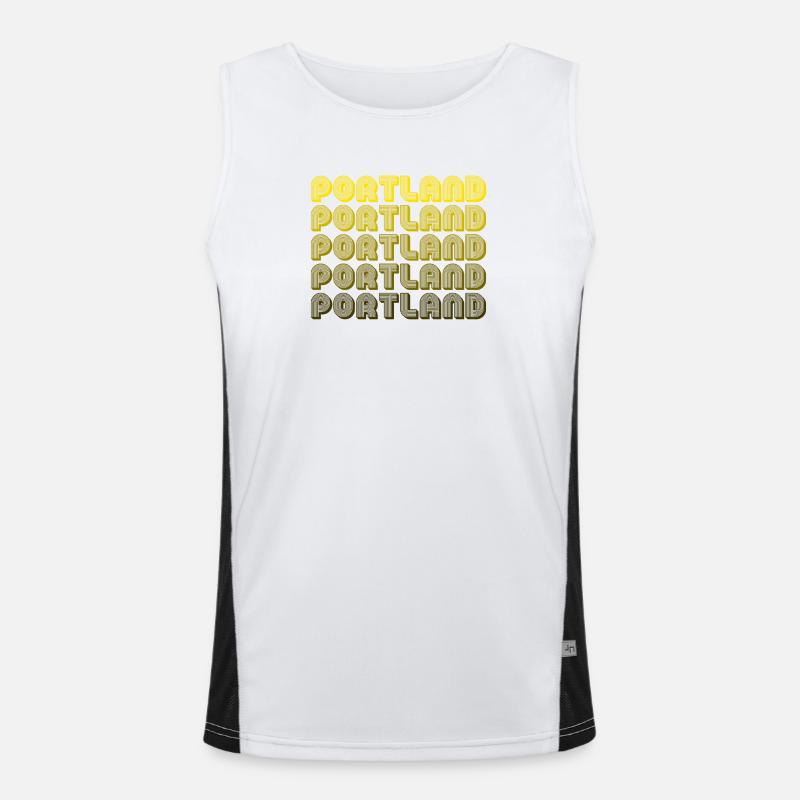 Portland Retro Gradient Typo Men's Functional Contrast Tank Top 