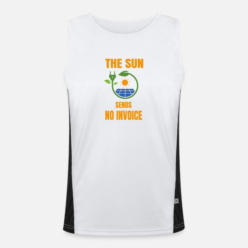 Sonne Keine Rechnung Solaranlage Solarstrom Funktionelles Kontrast-Tank Top für Männer 