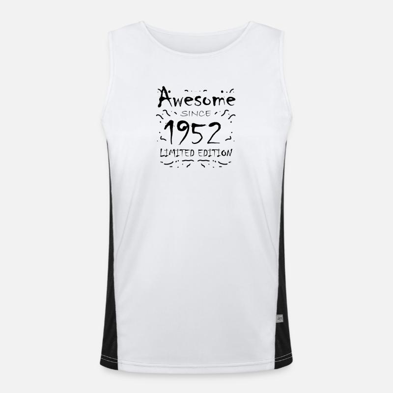 1952 - Men's Functional Contrast Tank Top  - white/black