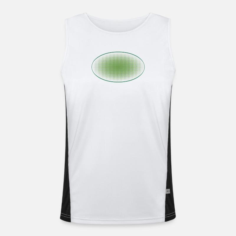 Oval green dots, with frame Men's Functional Contrast Tank Top 