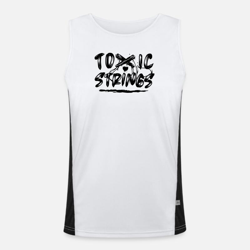 Toxic Strings - Men's Functional Contrast Tank Top  - white/black