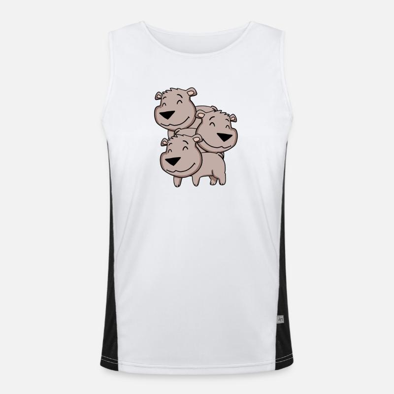 Cute Bears - Bear - Men's Functional Contrast Tank Top  - white/black