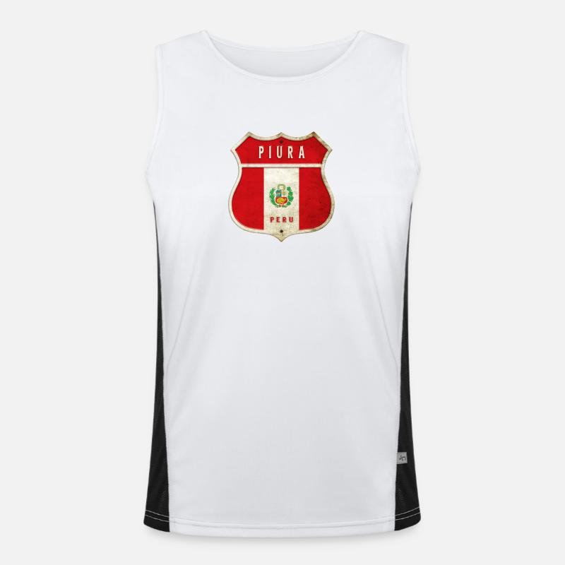 Drapeaux de Piura Pérou Débardeur respirant contrasté Homme 
