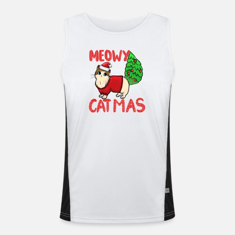 Pull de Noël Catmas Cat Meowy Débardeur respirant contrasté Homme 