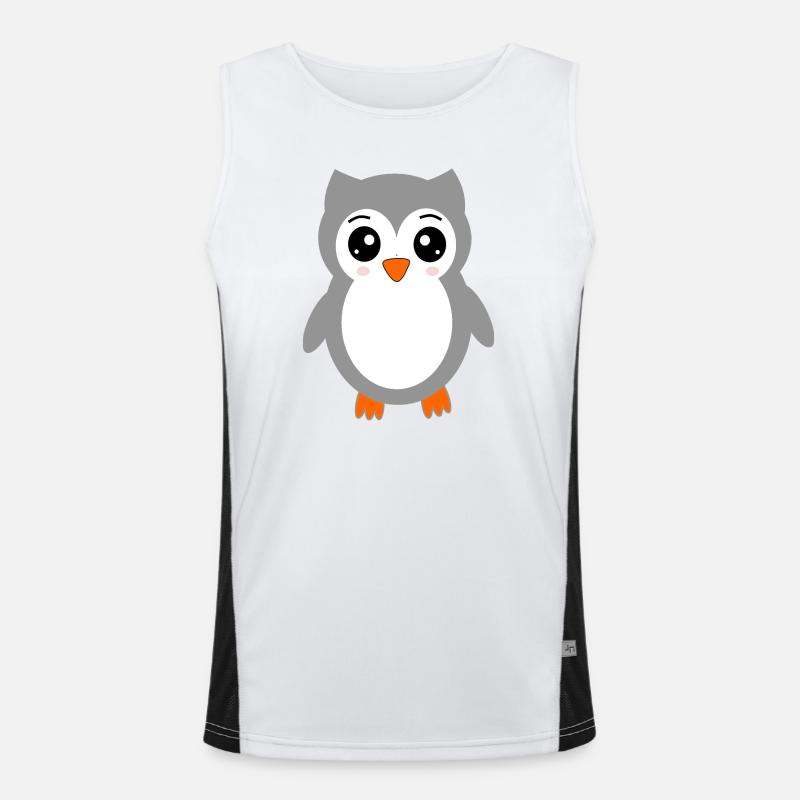 graue Eule Funktionelles Kontrast-Tank Top für Männer 