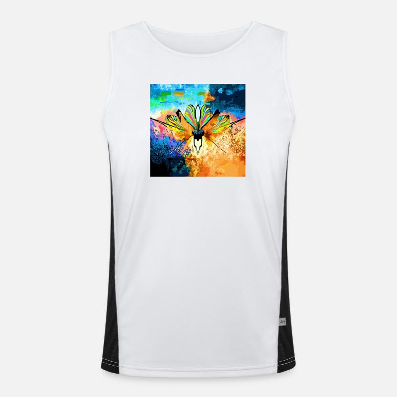 Bunter Schmetterlingsflügel Funktionelles Kontrast-Tank Top für Männer 