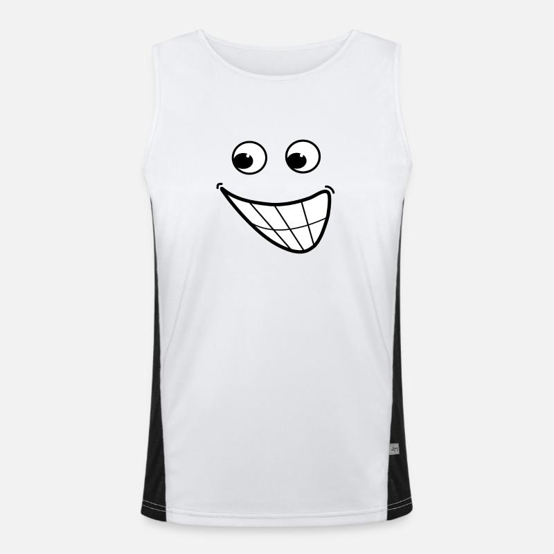 Cartoon smile - Men's Functional Contrast Tank Top  - white/black