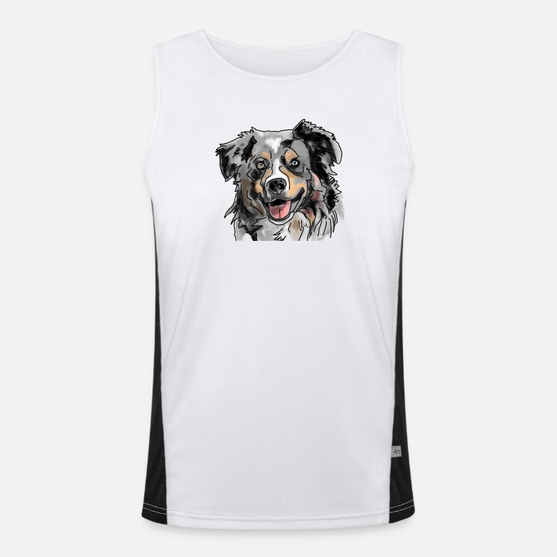 Australian Shepherd Funktionelles Kontrast-Tank Top für Männer 