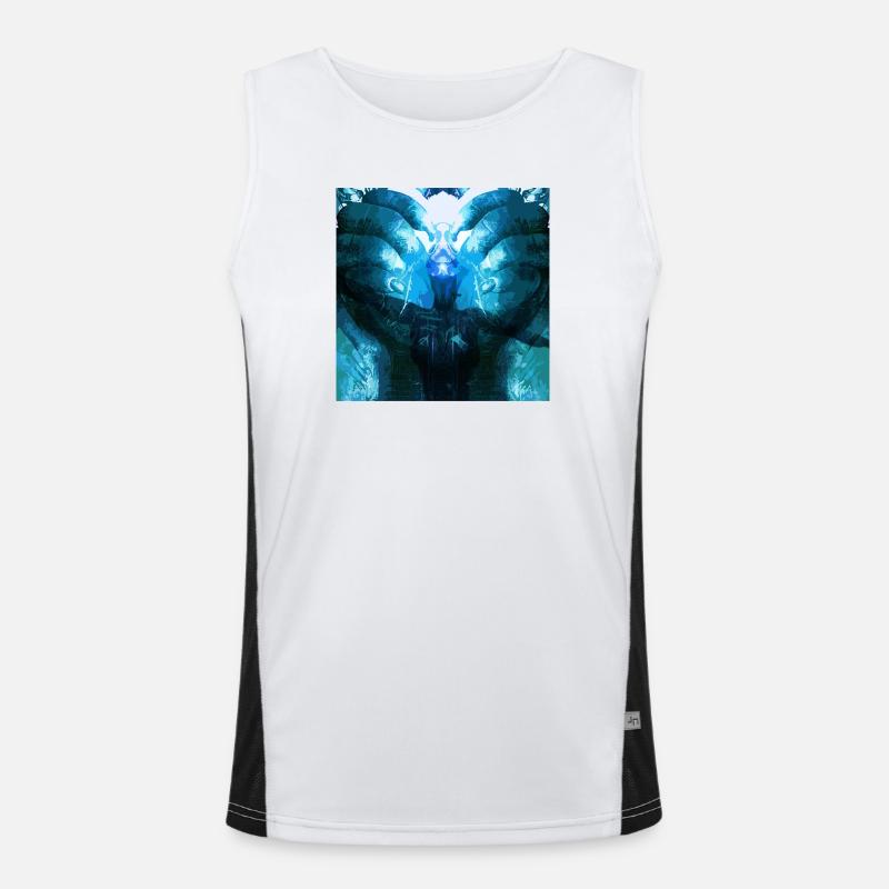 Reflective Deep Blue Creature Men's Functional Contrast Tank Top 