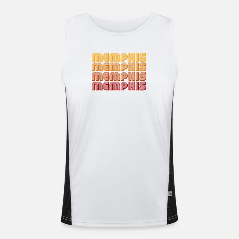 Memphis Gradient Block Pattern Men's Functional Contrast Tank Top 