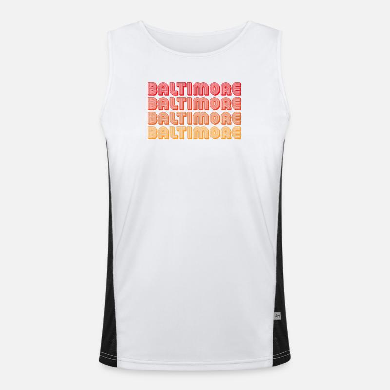 Baltimore Neon Gradient Repeats - Men's Functional Contrast Tank Top  - white/black