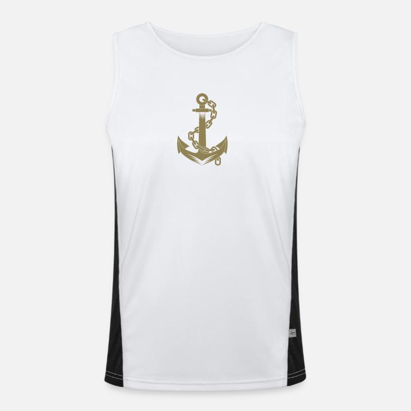 Anchor Sailing Sailboat Sailor Design Men's Functional Contrast Tank Top 
