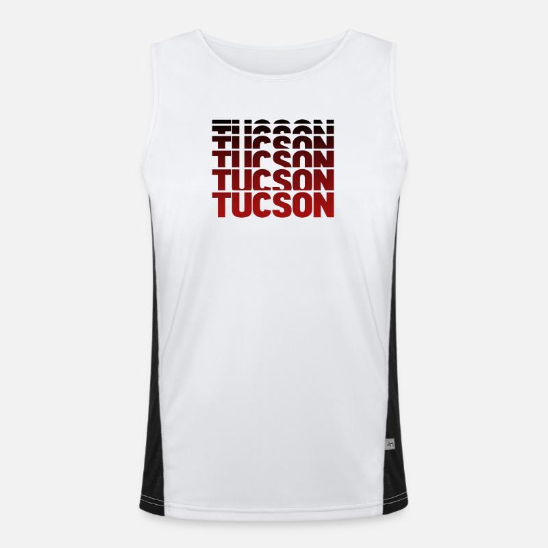 Tucson Schriftzug Gradient Poster Funktionelles Kontrast-Tank Top für Männer 