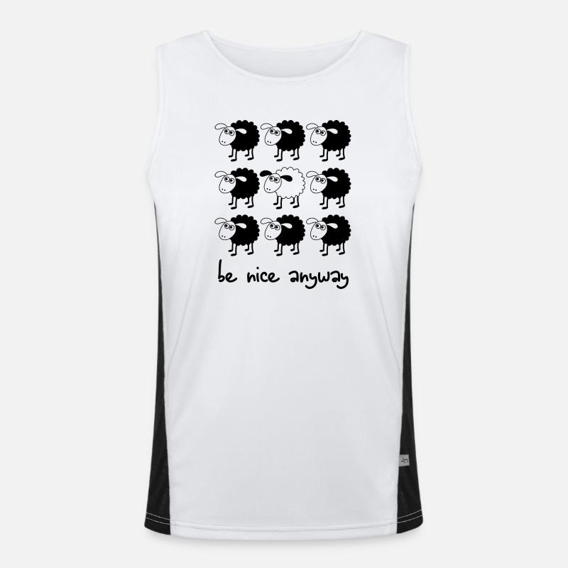 Be Nice Anyway Sheep Kindness Humor Tee Men's Functional Contrast Tank Top 