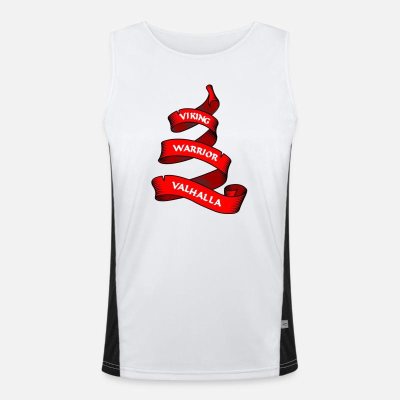 Wikinger Wimpel oder Banner rot Funktionelles Kontrast-Tank Top für Männer 