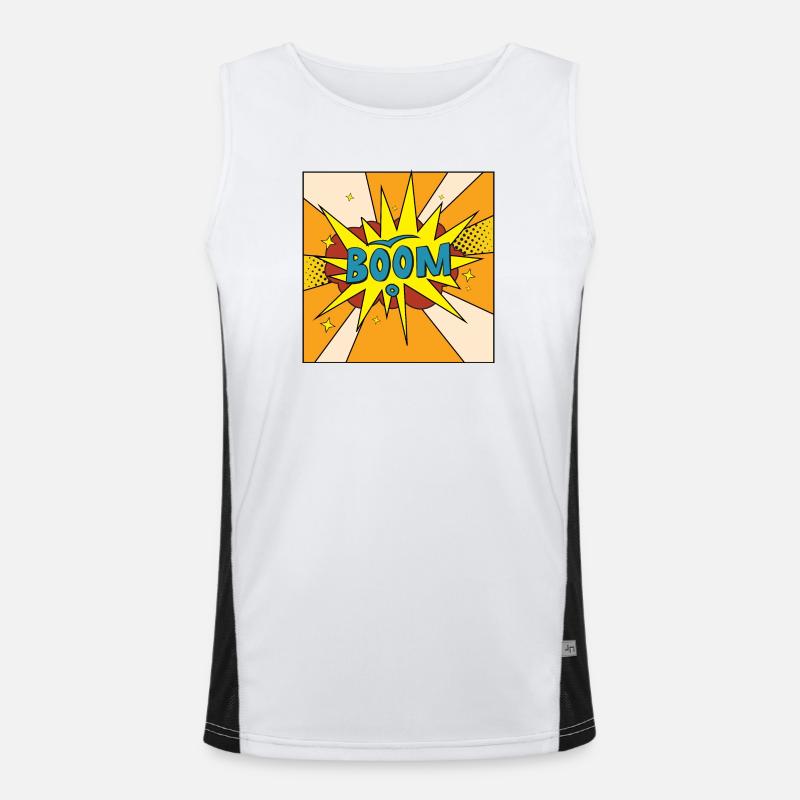 Boom Comic Explosion Style - Men's Functional Contrast Tank Top  - white/black