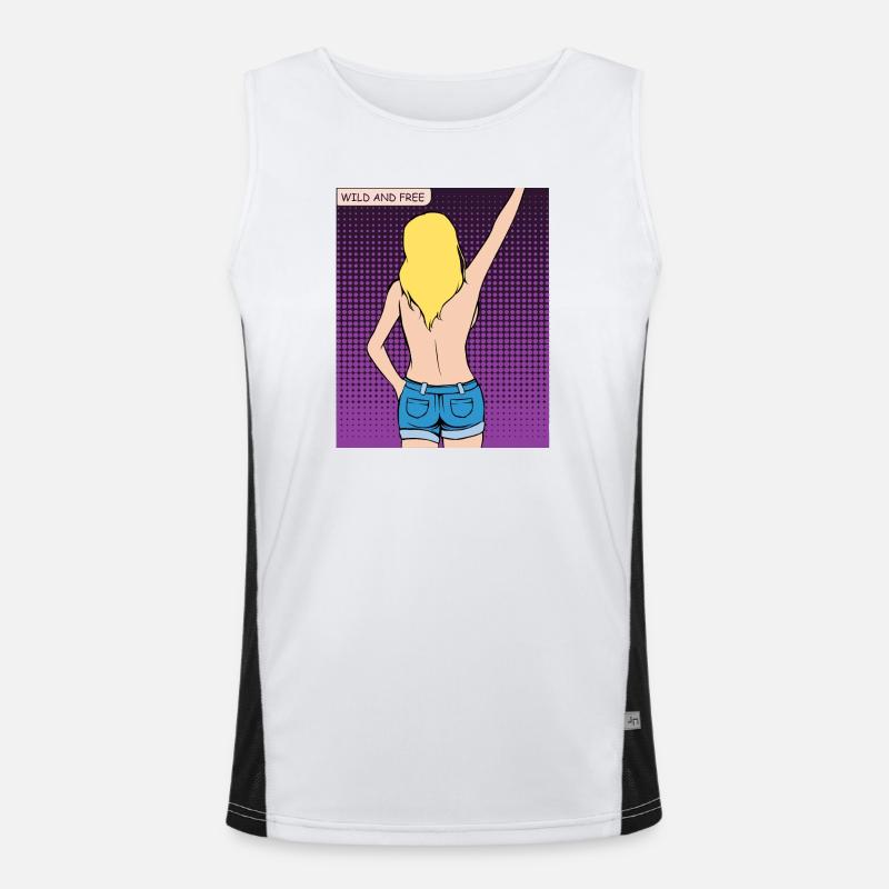 Wilde Freiheit Rückenfigur Funktionelles Kontrast-Tank Top für Männer 