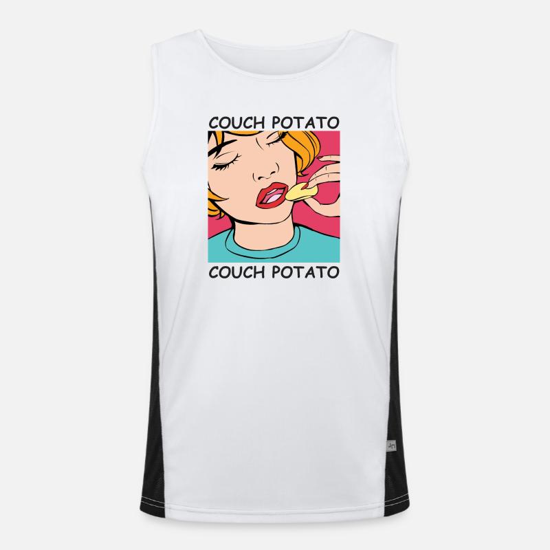 Couchpotato Popart Snack Funktionelles Kontrast-Tank Top für Männer 