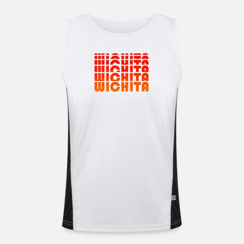 Wichita Gradient Font Development Men's Functional Contrast Tank Top 