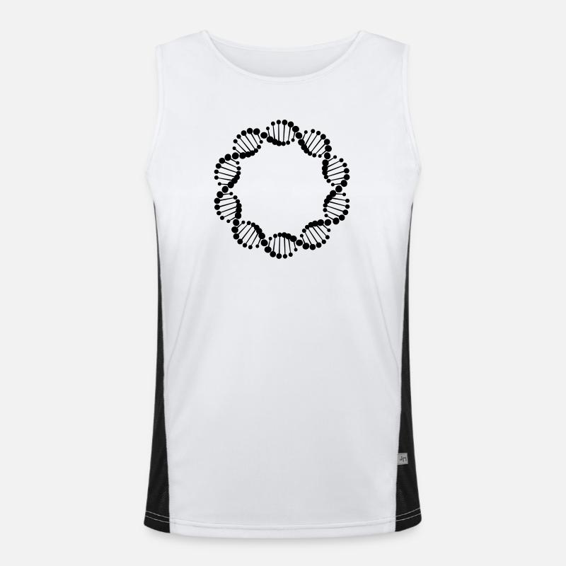 DNA strand in circle Men's Functional Contrast Tank Top 
