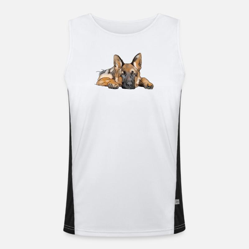 Schäferhund Funktionelles Kontrast-Tank Top für Männer 