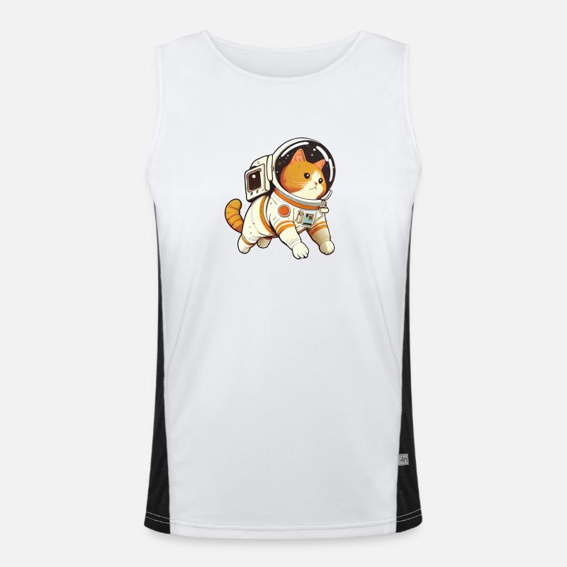 Chat mignon de l'espace - Humour animaux drôle Débardeur respirant contrasté Homme 