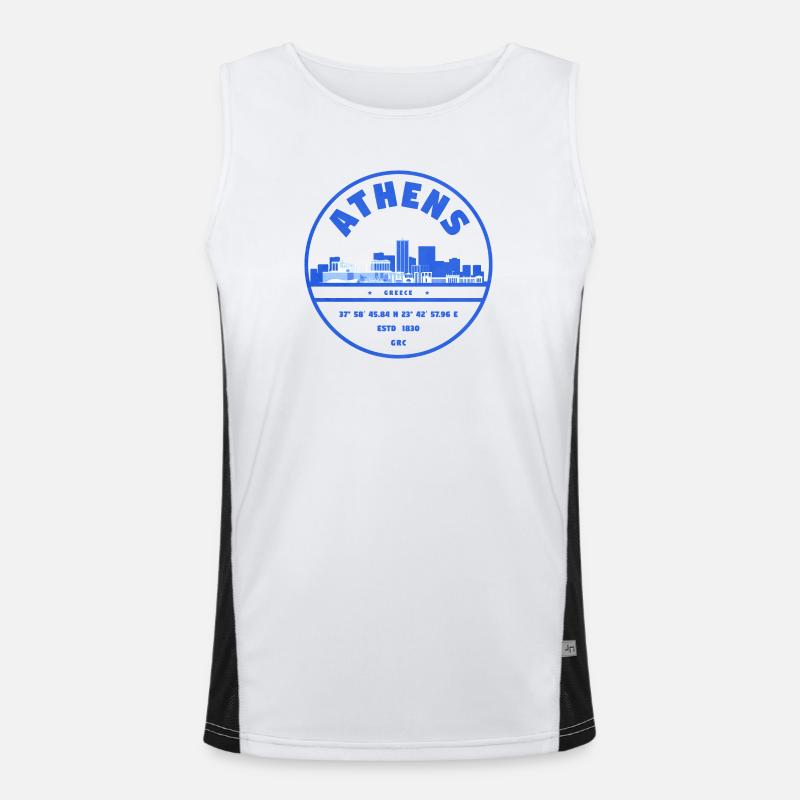 Athens Skyline Stempel Funktionelles Kontrast-Tank Top für Männer 