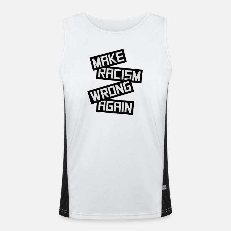 make racism wrong again - Men's Functional Contrast Tank Top  - white/black