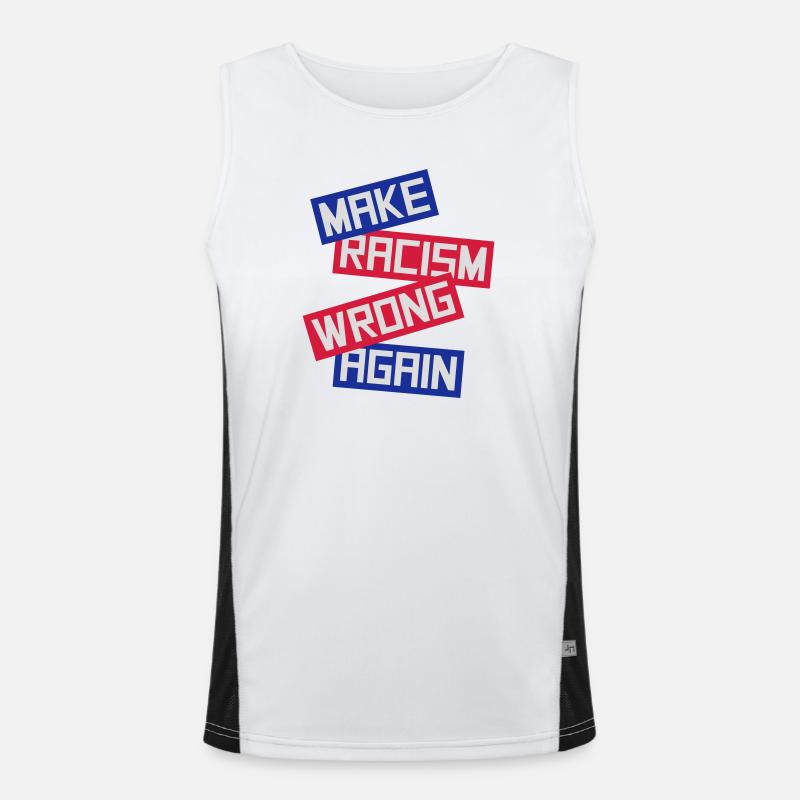 make racism wrong again Funktionelles Kontrast-Tank Top für Männer 