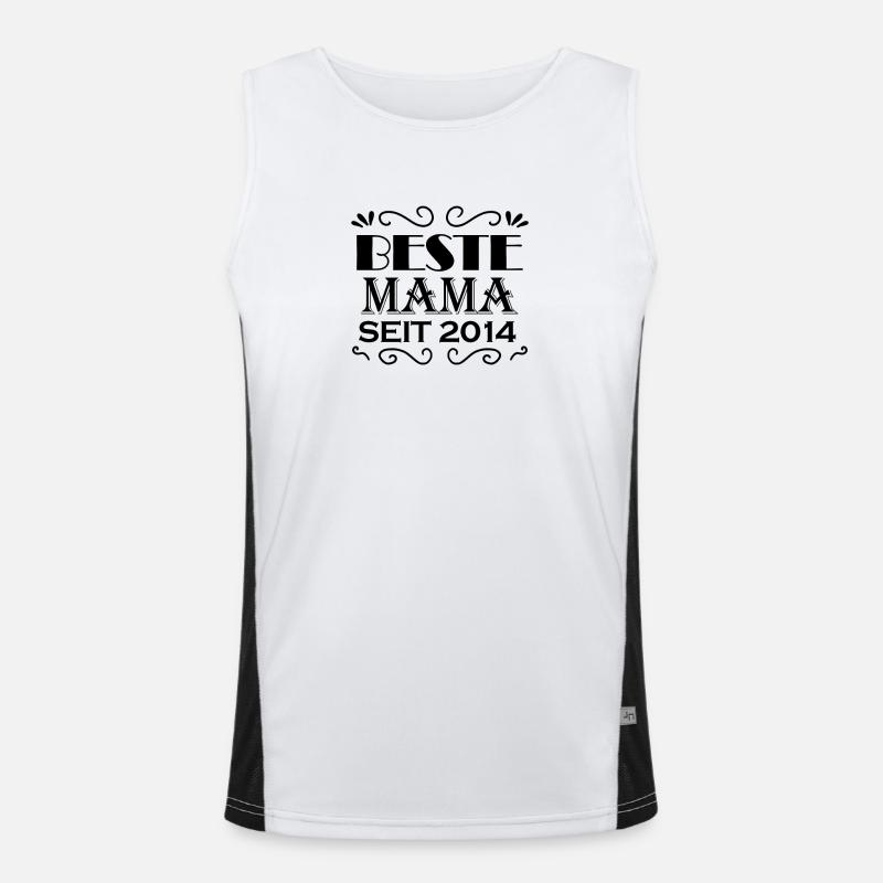 Beste Mama seit 2014 Funktionelles Kontrast-Tank Top für Männer 