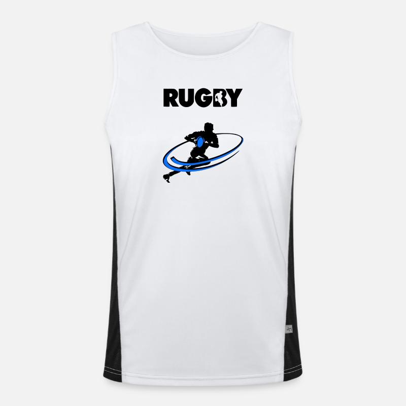 Rugby - Men's Functional Contrast Tank Top  - white/black