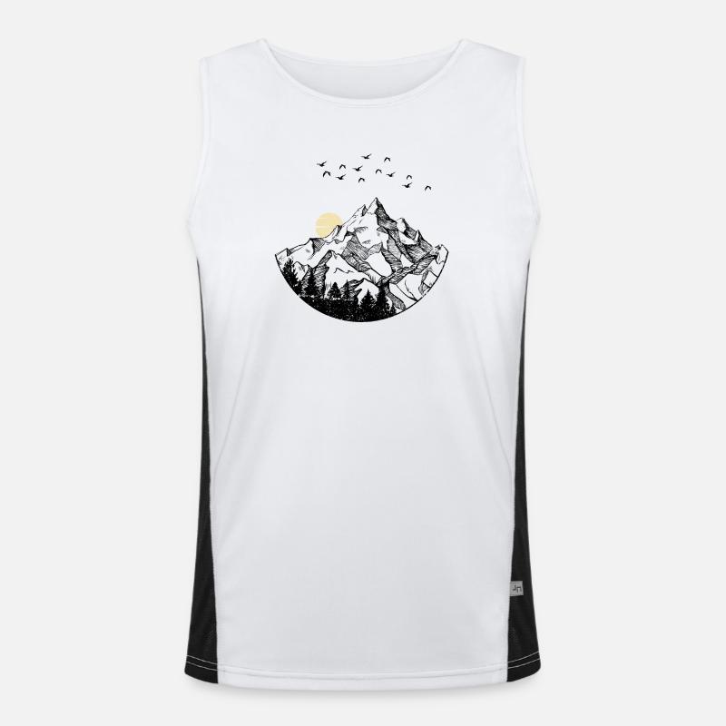 Fragmented Sun Over Night Sky Men's Functional Contrast Tank Top 