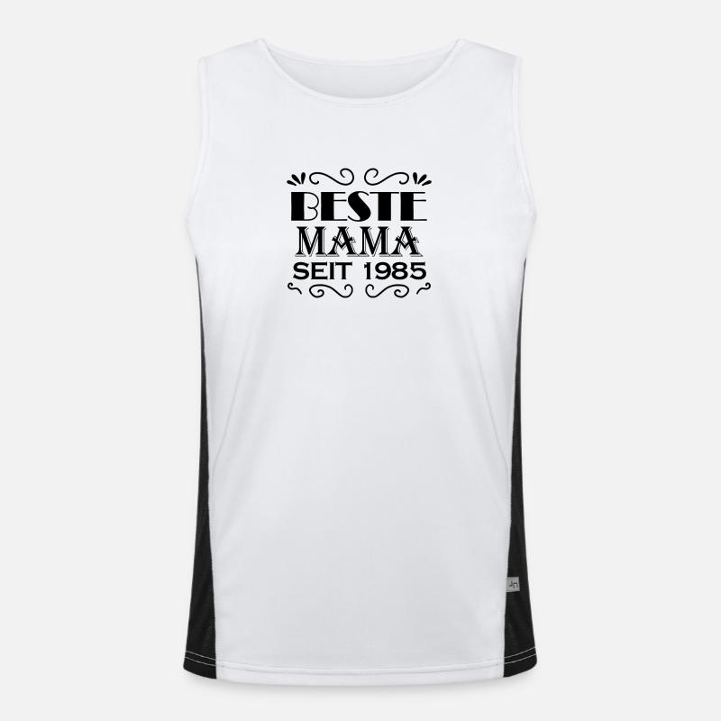 Beste Mama seit 1985 Funktionelles Kontrast-Tank Top für Männer 