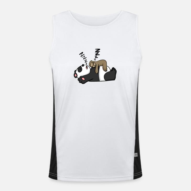 Sloth and panda - Men's Functional Contrast Tank Top - white/black