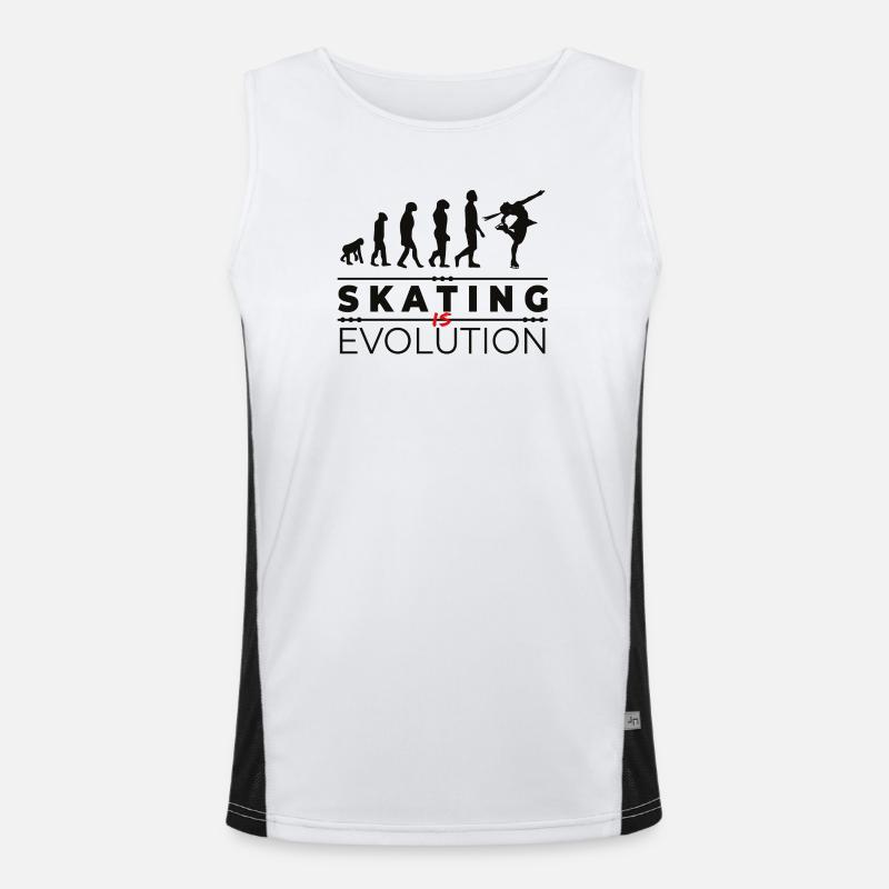 Skating is evolution - Message Humor Parodie Funktionelles Kontrast-Tank Top für Männer 