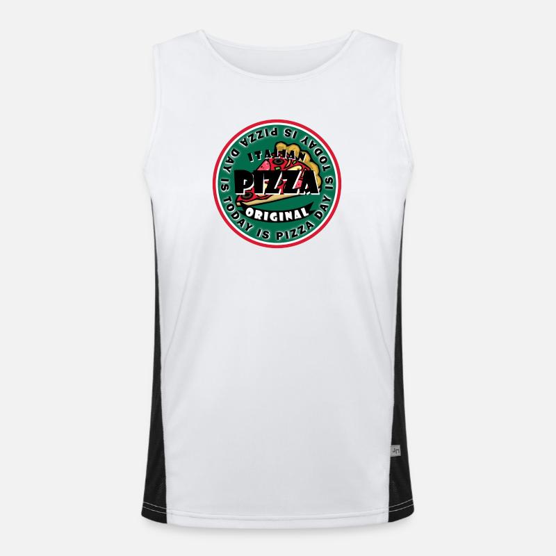 Today is Pizza day Funktionelles Kontrast-Tank Top für Männer 