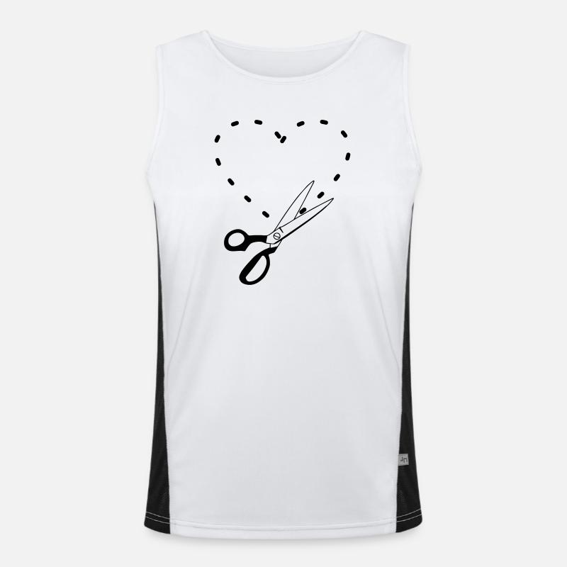 Pattern cutting heart Men's Functional Contrast Tank Top 