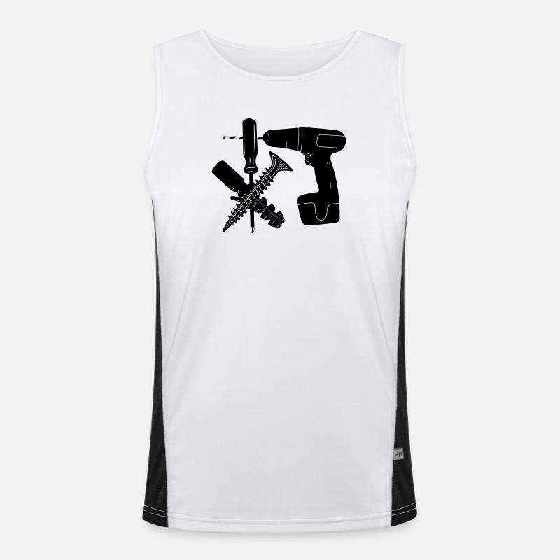 Screw and plug drill Men's Functional Contrast Tank Top 