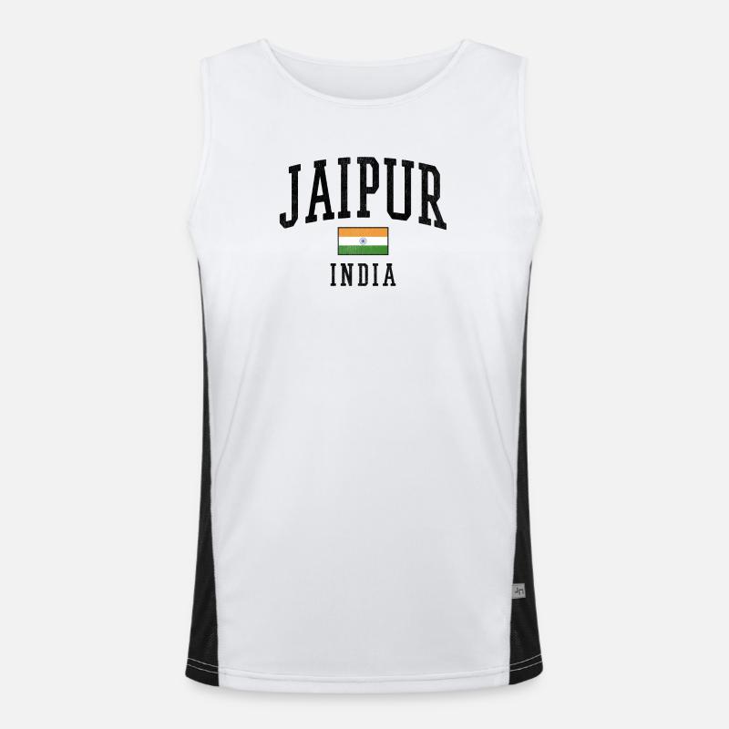 Motif du drapeau de Jaipur Inde graphique Débardeur respirant contrasté Homme 