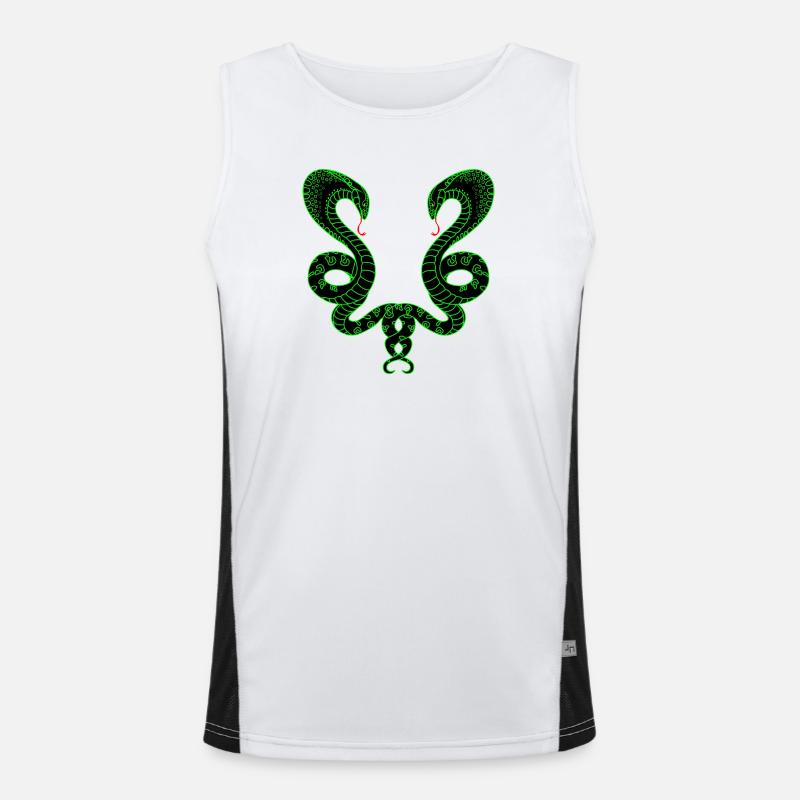 Two green snakes Men's Functional Contrast Tank Top 