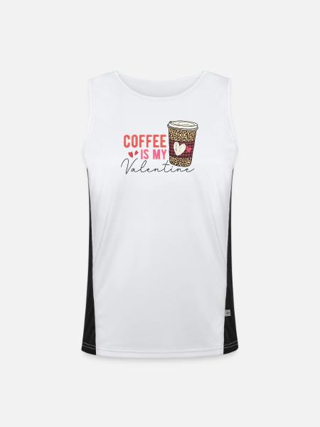 Coffee is My Valentine - Men's Functional Contrast Tank Top  - white/black