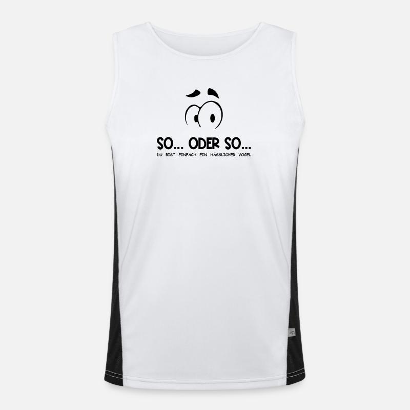 So...Oder So: Hässlicher Vogel - Schwarz Funktionelles Kontrast-Tank Top für Männer 
