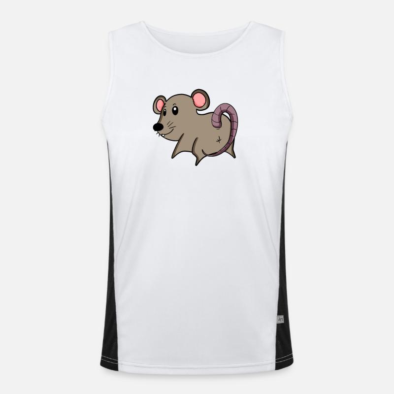 Maus von hinten - Maus Hintern - Maus Arsch Funktionelles Kontrast-Tank Top für Männer 