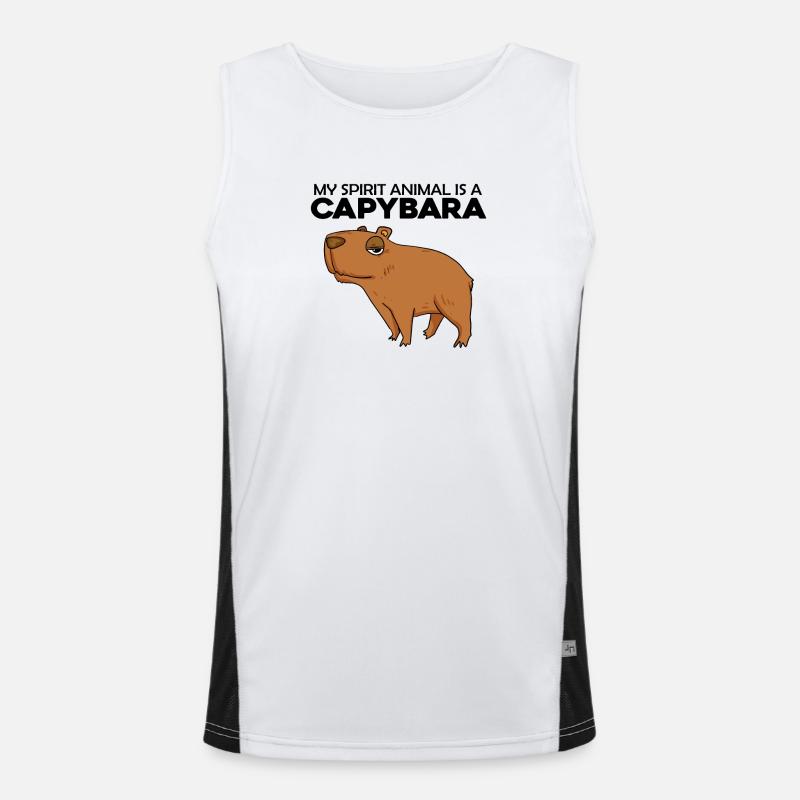 Capybara Capybara Gift - Men's Functional Contrast Tank Top  - white/black