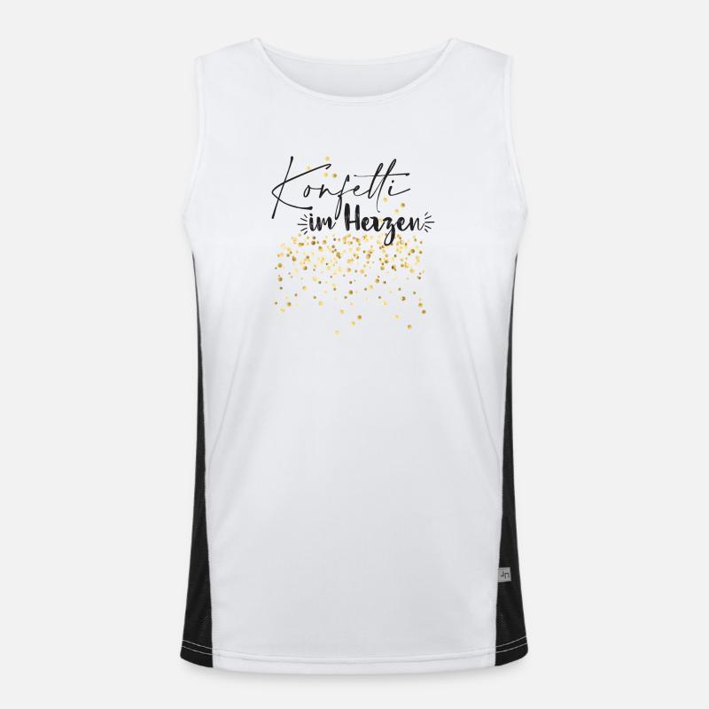 Konfetti im Herzen Funktionelles Kontrast-Tank Top für Männer 