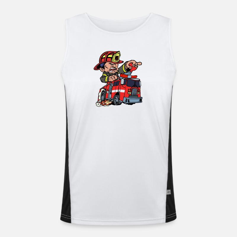 Firefighter Firefighter Fire Engine Lifesaver Men's Functional Contrast Tank Top 