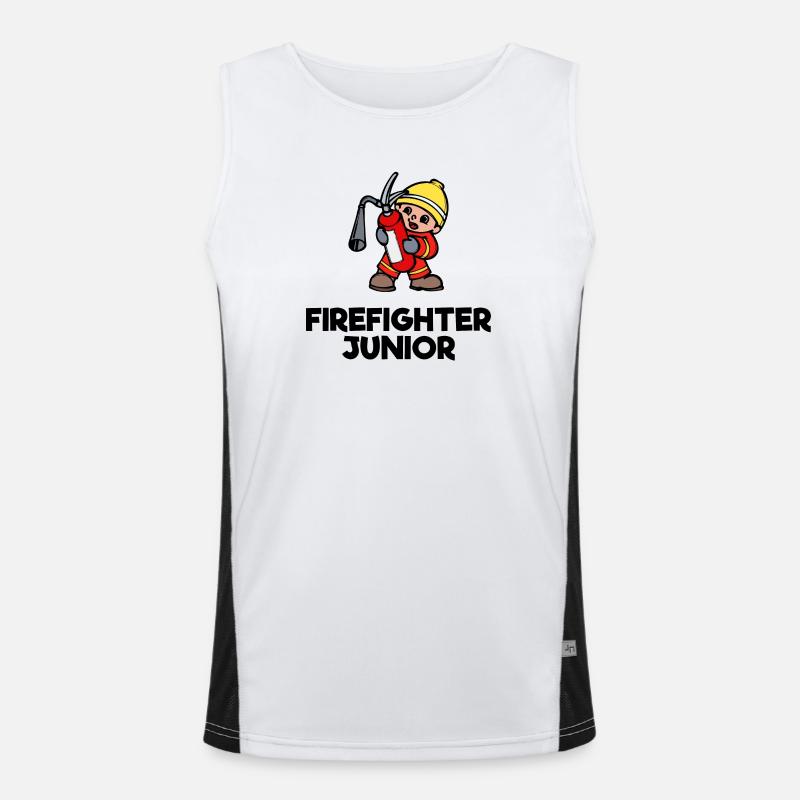 Freiwillige Feuerwehr Lebensretter Statement Funktionelles Kontrast-Tank Top für Männer 