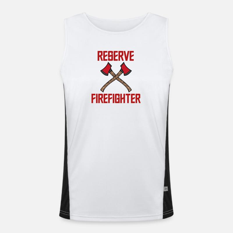 Lebensretter Statement Feuerwehr Brandschutz Funktionelles Kontrast-Tank Top für Männer 